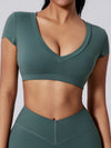 ZASUWA Female V Collar Backless Short Sleeves
