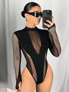 ZASUWA Female Sexy Mesh Fishnet Bodysuit