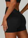 ZASUWA Female Deep V Back Seamless High-rise Short Tracksuit