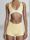 ZASUWA Female Contrast Color Stripes Cutout Pocket Short Traksuit