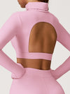 ZASUWA Female Backless Stand Collar Long Sleeves