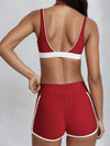 ZASUWA Female Contrast Color Stripes Cutout Pocket Short Traksuit