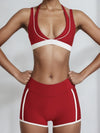 ZASUWA Female Contrast Color Stripes Cutout Pocket Short Traksuit