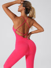 ZASUWA Female Cross Back Flare Jumpsuit