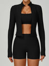 ZASUWA Female Ribbed 3-Pieces Short Traksuit