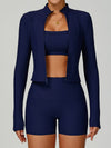 ZASUWA Female Ribbed 3-Pieces Short Traksuit