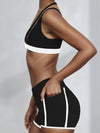 ZASUWA Female Contrast Color Stripes Cutout Pocket Short Traksuit