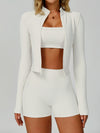 ZASUWA Female Ribbed 3-Pieces Short Traksuit