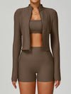 ZASUWA Female Ribbed 3-Pieces Short Traksuit