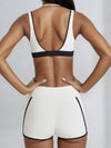 ZASUWA Female Contrast Color Stripes Cutout Pocket Short Traksuit
