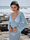 ZASUWA Female Sexy Fishnet Backless Without Bikini Set Cover-up Dress
