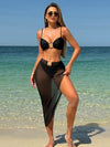 ZASUWA Female Sexy Starfish Sheer Mesh 3-Pieces Bikini Set