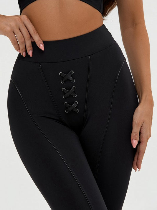 ❤ZASUWA Female Sexy Lace-up Leggings