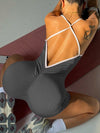 ZASUWA Female Contrast Color Cross Back Ribbed Jumpsuit