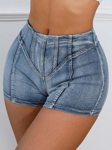ZASUWA Female Faux Denim Booty Shorts
