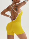 ZASUWA Female Contrast Color Cross Back Ribbed Romper