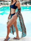 ZASUWA Female Sexy Sheer Mesh Leopard Print Without Bikini Set Swimwear Cover-up