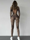 🖤ZASUWA Female Fashion Leopard Print Backless Jumpsuit