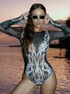 ZASUWA Female Flame Contrast Color Pop Style One Piece