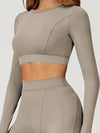 ZASUWA Female Round Collar Cropped Long Sleeves