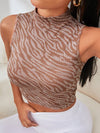 ZASUWA Female Sexy Contrast Color Leopard Print Quick Dry Tank