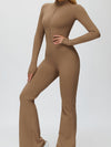 Fleece Zipper Flare Jumpsuit