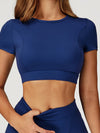 ZASUWA Female Round Collar Cropped Short Sleeves