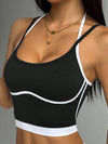 ZASUWA Female Contrast Color Stripes Backless Tank