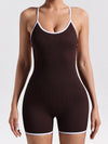 ZASUWA Female Cross Back Stripes Scrunch Bum Short Romper