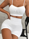 ZASUWA Female Ribbed Push-up Short Tracksuit
