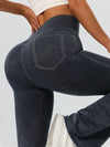ZASUWA Female Tie Dye High-rise Flare Leggings