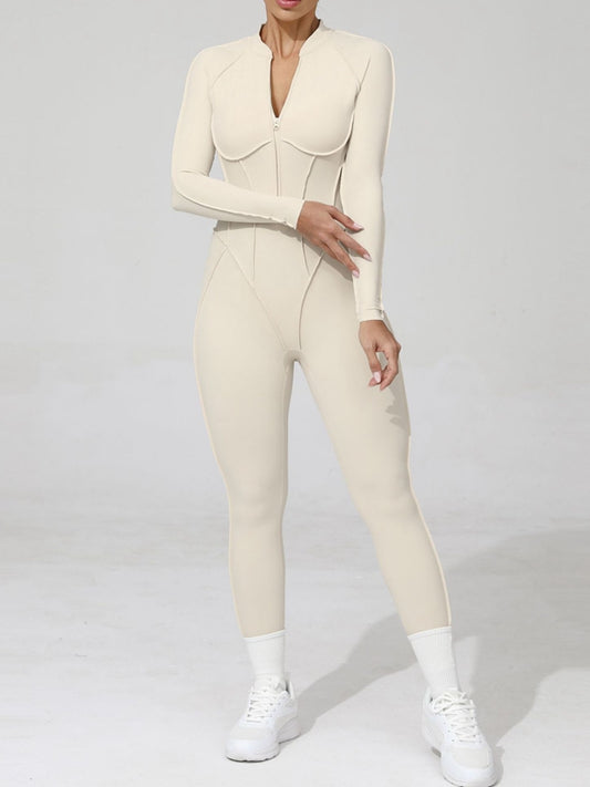 ZASUWA Female Sexy Backless Zipper Scrunch Bum Jumpsuit