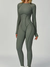ZASUWA Female Heart Backless Long Sleeves Jumpsuit