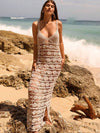 ZASUWA Female Sexy Fishnet Backless Swimwear Cover Without Bikini Set Long Dress