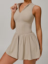 ZASUWA Female Solid Color Zipper Corset 2 in 1 Quick-dry Dress