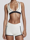 ZASUWA Female Contrast Color Stripes Cutout Pocket Short Traksuit