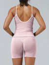 ZASUWA Female Stripes Seamless High-rise Short Tracksuit