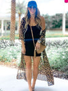 ZASUWA Female Sexy Sheer Mesh Leopard Print Without Bikini Set Swimwear Cover-up