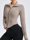 ZASUWA Female Basic Zipper Lapel Collar Jacket