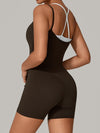 ZASUWA Female Contrast Color Cross Back Push-Up Romper