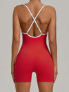 ZASUWA Female Contrast Color Stripes Cross Back Romper