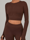ZASUWA Female Gather-breasts Thumbhole Long Sleeves