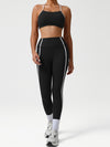 ZASUWA Female Contrast Color Stripes Cross Back Tracksuit