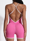 ZASUWA Female Cross Back Stripes Scrunch Bum Short Romper