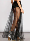 ZASUWA Female Sexy Shiny Mesh Without Bikini Set Cover Up