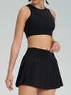 ZASUWA Female Mesh Pleated 2 In 1 Tennis Skirts Suit