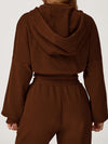 ZASUWA Female Cropped With Hat Casual Hoodie