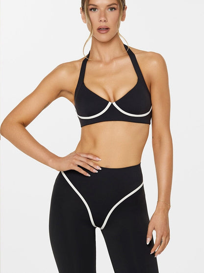 Stripes Backless Push-Up High-rise Tracksuit