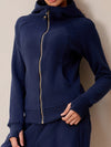 ZASUWA Female Pocket Zipper With Hat Jacket