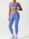ZASUWA Female Sexy Contrast Color Stripe Cross Back Sports Bras